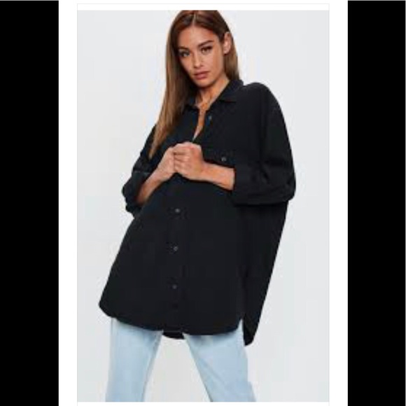 black denim oversized shirt